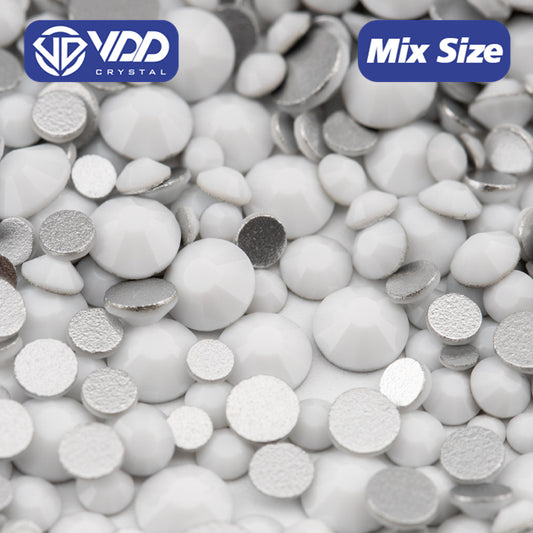 VDD 048 Chalk White Mix Size SS6-SS20 High Quality Glass Rhinestones Crystal Flatback Glitter Stones Nail Art DIY Crafts Decorations