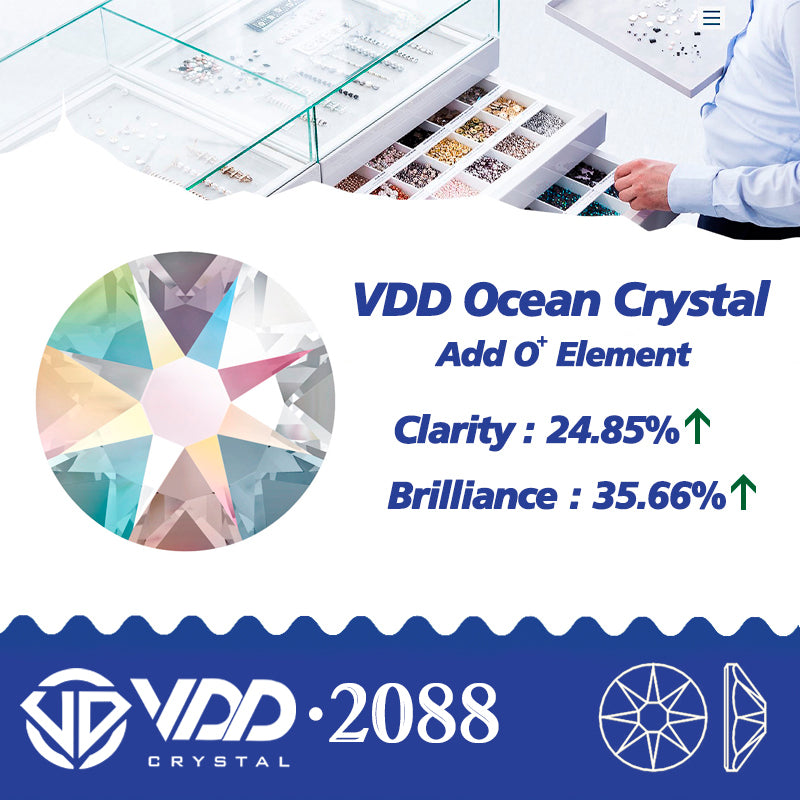 VDD 226 Celeste SS16-SS30 High Quality 2088 Rhinestones Crystal 8 Big 8 Small Flatback Stones For DIY Crafts Nail Art Decoration