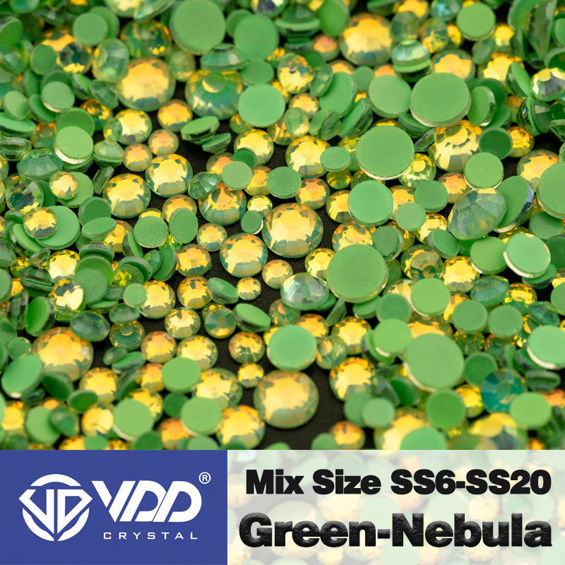 VDD 404 Green-Nebula Mix Size SS6-SS20 Non-hotfix Rhinestones High Quality Glass Crystal Flatback Strass Stones KKmix-K160