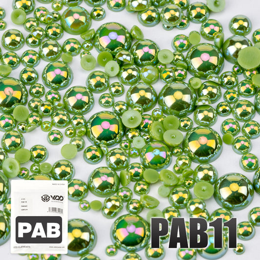 VDD PAB11 Bulk Wholesale 2.5-10mm Color AB Macaroon ABS Imitation Pearl Half Round Flatback Plastic Bead DIY Nail Art Craft Decoration