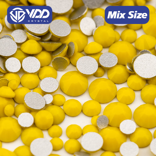 VDD 049 Chalk Yellow Mix Size SS6-SS20 High Quality Glass Rhinestones Crystal Flatback Glitter Stones Nail Art DIY Crafts Decorations