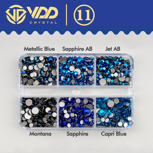 VDD DC-011 SS6-SS20 Mix Size 6 Grid Box Glass Rhinestones Crystal Flatback Glitter Stones For Nail Art Accessorie DIY Crafts Decoration