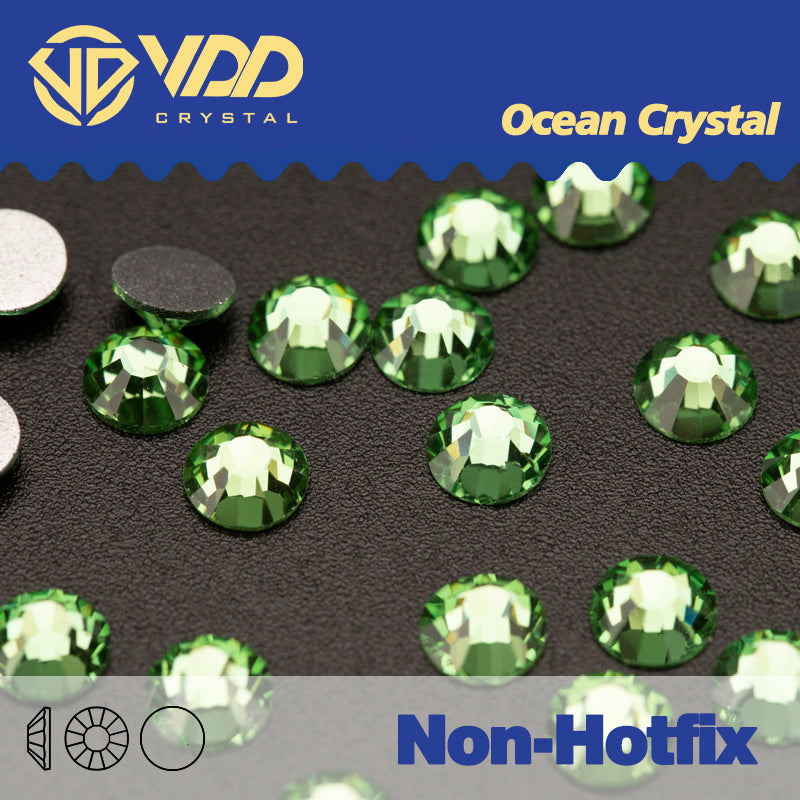 Vdd Rhinestone VDD 019 Peridot Non-hotfix Rhinestones High Quality Glass Crystal Flat ...