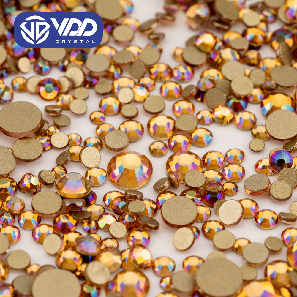 VDD 123	Gloaming Mix Size SS4-SS20 Gold-Back Rhinestones High Quality Glass Crystal Flatback Strass Stones AAmix-A48