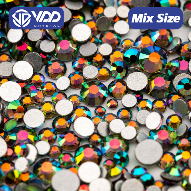 VDD 174 Metal Fancy Green Mix Size SS6-SS20 Non-hotfix Rhinestones High Quality Glass Crystal Flatback Strass Stones DDmix-D111