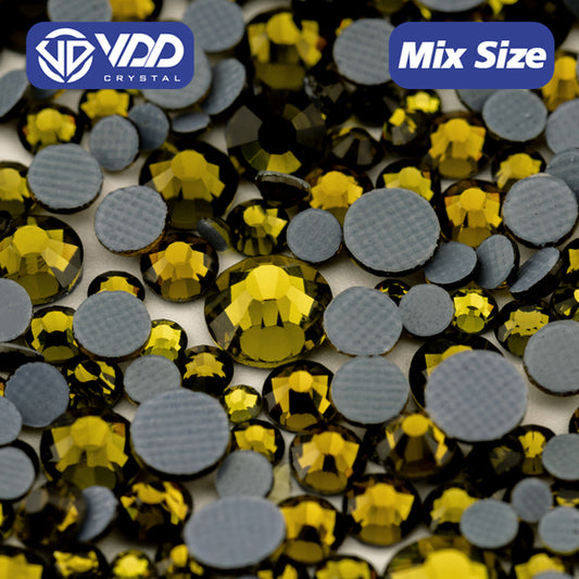 VDD 021 Olivine Wholesale SS6-SS30 Hotfix Mix Size Glass Rhinestone Crystal Flat Back High Quality Strass Stones For DIY Clothes Accessories
