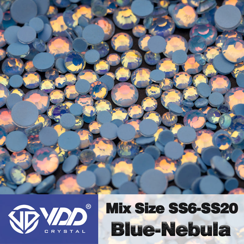 VDD 405 Blue-Nebula Mix Size SS6-SS20 Non-hotfix Rhinestones High Quality Glass Crystal Flatback Strass Stones KKmix-K161