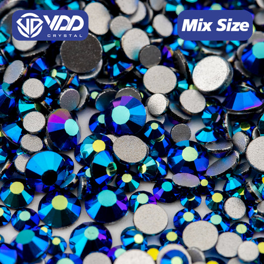 VDD 073 Jet AB Mix Size SS6-SS20 High Quality Glass Rhinestones Crystal Flatback Glitter Stones Nail Art DIY Crafts Decorations