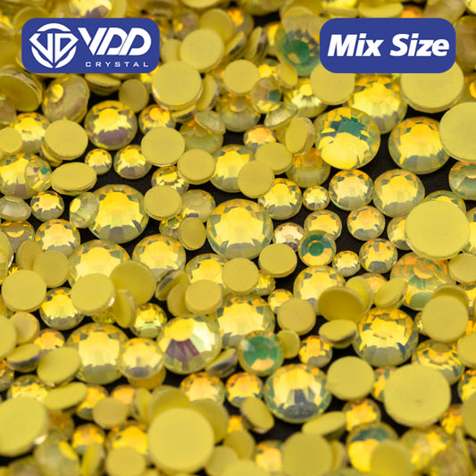 VDD 406 Yellow-Nebula Wholesale New Neon Color Mix Size SS6-SS20 Glass Rhinestones Crystal High Quality Flatback Stones DIY Nail Art Decorations