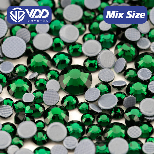 VDD 022 Emerald Wholesale SS6-SS30 Hotfix Mix Size Glass Rhinestone Crystal Flat Back High Quality Strass Stones For DIY Clothes Accessories