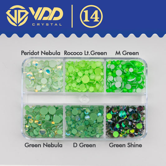 VDD DC-014 SS6-SS20 Mix Size 6 Grid Box Glass Rhinestones Crystal Flatback Glitter Stones For Nail Art Accessorie DIY Crafts Decoration
