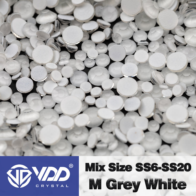VDD 280 M Grey White Mix Size SS6-SS20 Non-hotfix Rhinestones High Quality Glass Crystal Flatback Strass Stones KKmix-K163