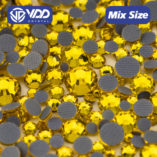 VDD 005 Citrine Wholesale SS6-SS30 Hotfix Mix Size Glass Rhinestone Crystal Flat Back High Quality Strass Stones For DIY Clothes Accessories