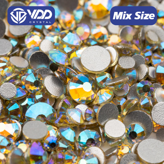 VDD 093 Jonquil AB Mix Size SS6-SS20 High Quality Glass Rhinestones Crystal Flatback Glitter Stones Nail Art DIY Crafts Decorations