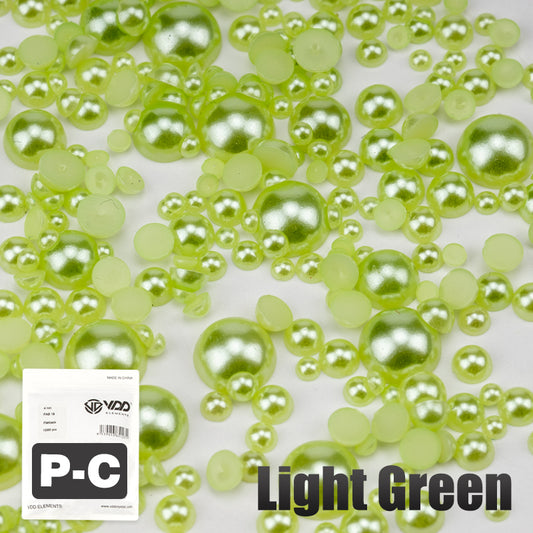 VDD Light Green Bulk Wholesale 2.5-10mm Multicolor ABS Imitation Pearls Half Round Plastic Flat Back Beads For DIY Craft Nail Art Decoration