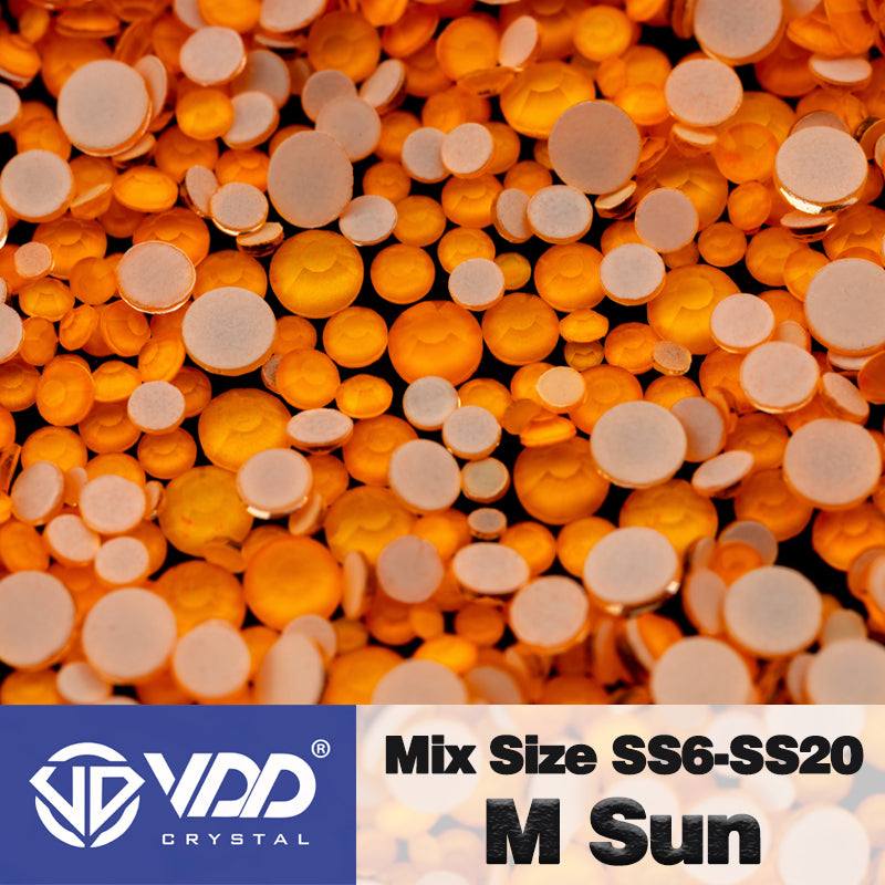VDD  282 M Sun Mix Size SS6-SS20 Non-hotfix Rhinestones High Quality Glass Crystal Flatback Strass Stones KKmix-K165