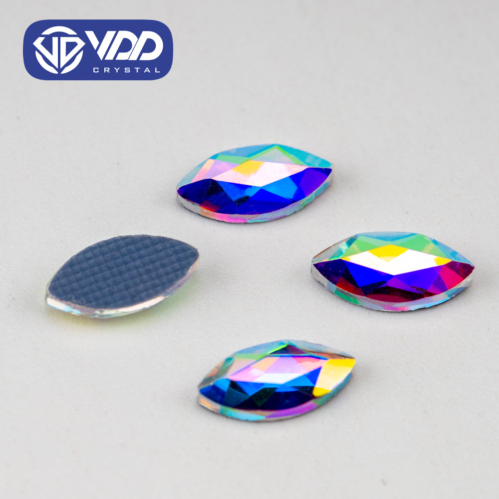 VDD 1801-4x8mm Wholesale 1440Pcs Rectangle Glass Rhinestones Crystal AB Flatback HotFix Strass Shape 3D Stones For Nail Art DIY Decorations