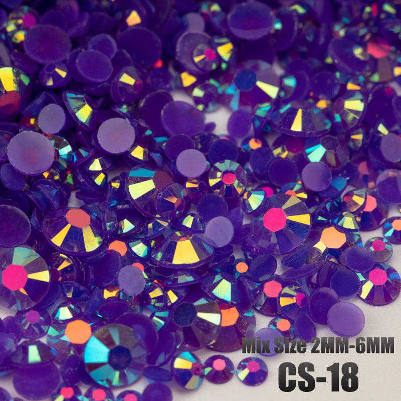VDD CS-18 Mix Size 2-6mm Resin Rhinestone Crystal Flatback Plastic Flatback Stones SHUZHI