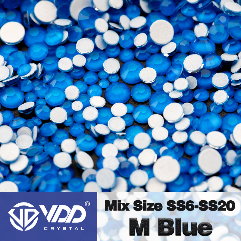 VDD 284 M Blue Mix Size SS6-SS20 Non-hotfix Rhinestones High Quality Glass Crystal Flatback Strass Stones KKmix-K167