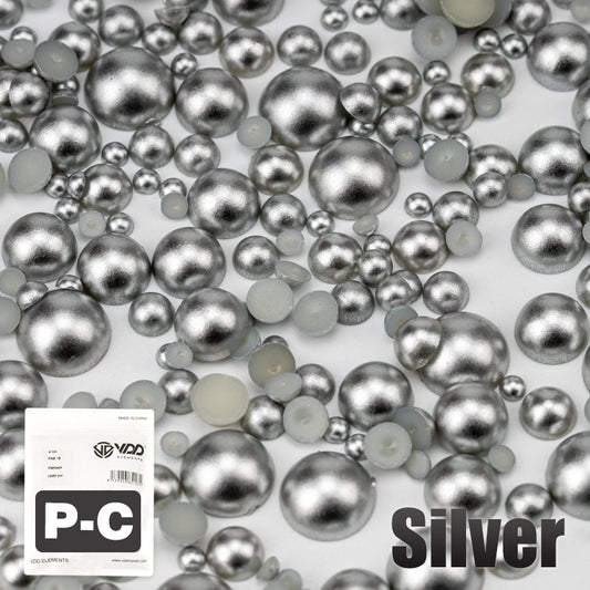 VDD Silver Bulk Wholesale 2.5-10mm Multicolor ABS Imitation Pearls Half Round Plastic Flat Back Beads For DIY Craft Nail Art Decoration
