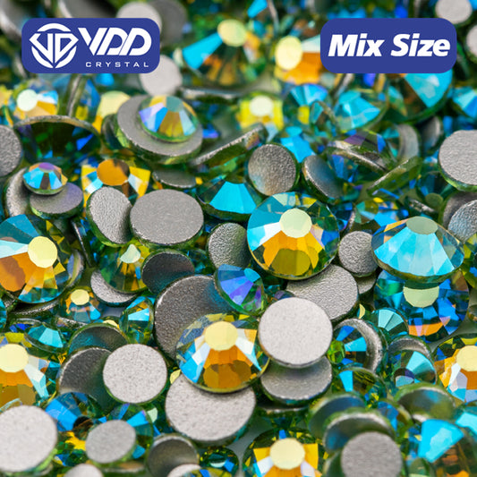 VDD 077 Peridot AB Mix Size SS6-SS20 High Quality Glass Rhinestones Crystal Flatback Glitter Stones Nail Art DIY Crafts Decorations
