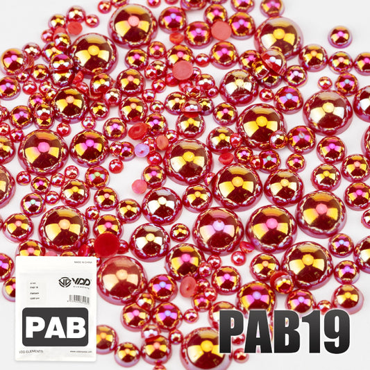 VDD PAB19 Bulk Wholesale 2.5-10mm Color AB Macaroon ABS Imitation Pearl Half Round Flatback Plastic Bead DIY Nail Art Craft Decoration
