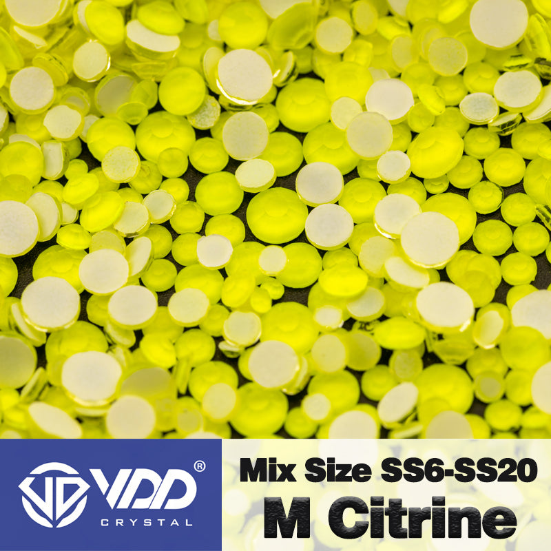 VDD 285 M Citrine Mix Size SS6-SS20 Non-hotfix Rhinestones High Quality Glass Crystal Flatback Strass Stones KKmix-K168