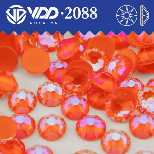 VDD 364 NOS-Oranger  SS16-SS30 High Quality AAAAA 2088 8 Big 8 Small Rhinestone Flatback Glitter Stone Crafts Nail Art Accessories