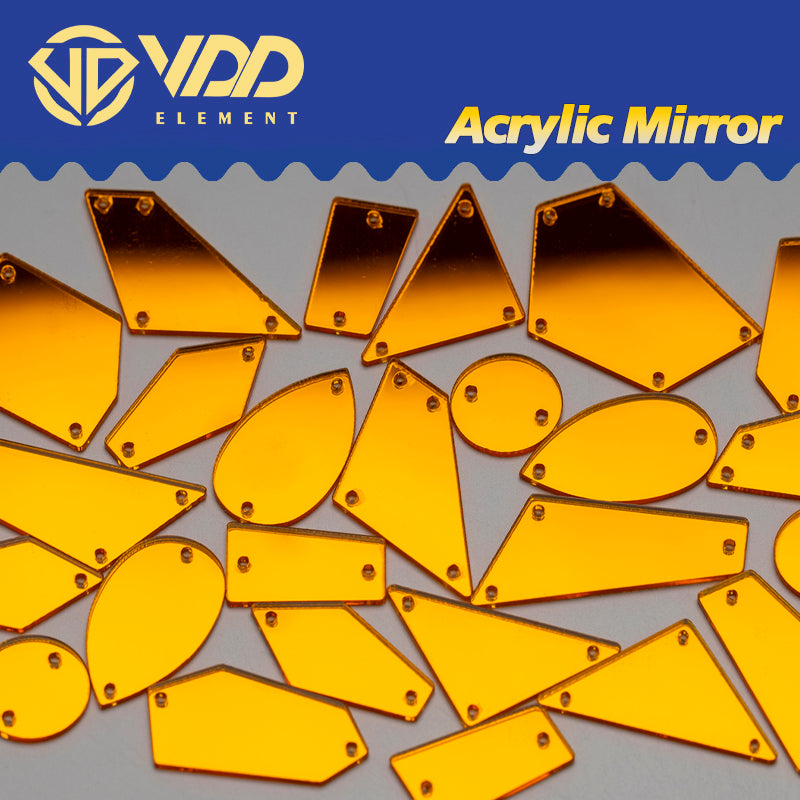 VDD 30/60/200Pcs Mix Size Sunflower Acrylic Mirror Sewing Rhinestones Sew On DIY Crafts Flat Back Stones For Garment Decorations