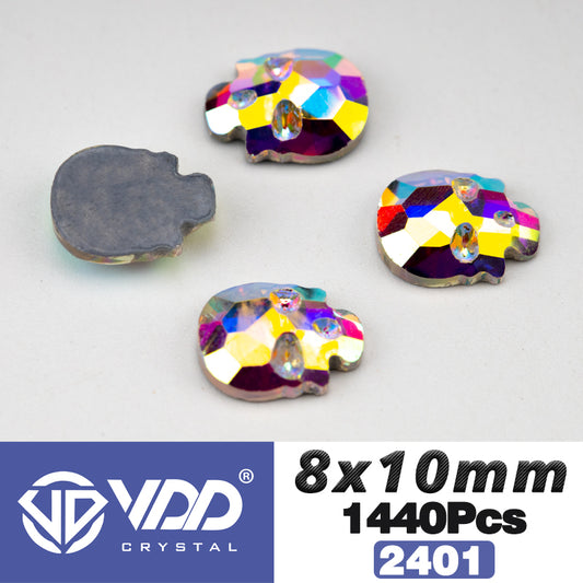 VDD  2401-8x10mm Wholesale 1440Pcs Rectangle Glass Rhinestones Crystal AB Flatback HotFix Strass Shape 3D Stones For Nail Art DIY Decorations