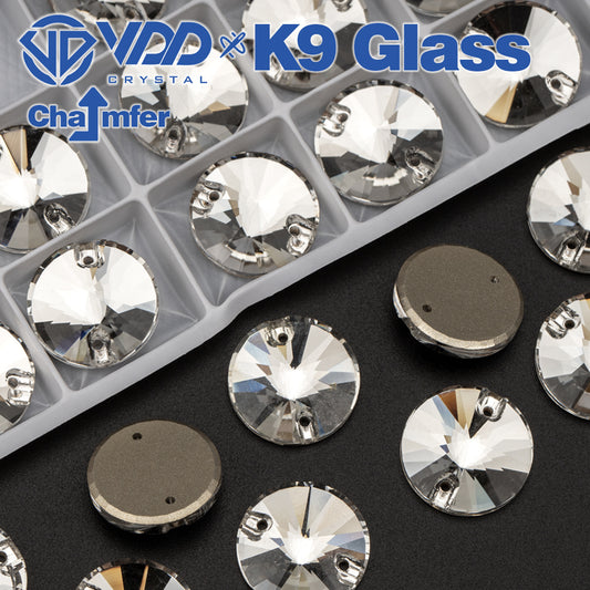 VDD Rivoli K9 Glass Sew on Rhinestones Sewing Clear Crystals Flatback Special Shape Stones for Clothes Decorations Wedding Dress