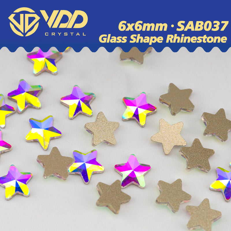 VDD 6x6mm - SAB37  100/500/1440Pcs Glass Shape Crystal Rhinestones Crystal AB Flatback Glitter Stones For DIY Nail Art Decorations  SAB Series