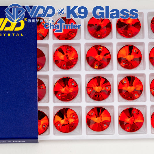 VDD Rivoli S109 Siam Top Quality K9 Glass Sew on Rhinestones Crystal Flatback Sewing Strass Stones for Garment Wedding Dress