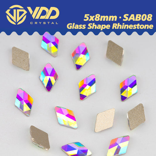 VDD   5x8mm - SAB08 100/500/1440Pcs Glass Shape Crystal Rhinestones Crystal AB Flatback Glitter Stones For DIY Nail Art Decorations SAB Series