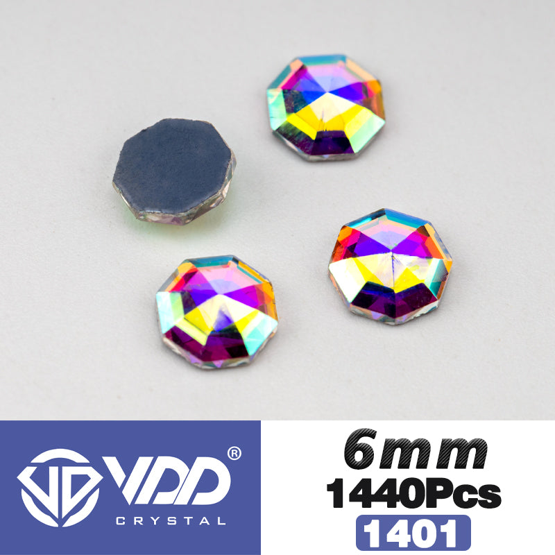 VDD 1401-6mm Wholesale 1440Pcs Rectangle Glass Rhinestones Crystal AB Flatback HotFix Strass Shape 3D Stones For Nail Art DIY Decorations