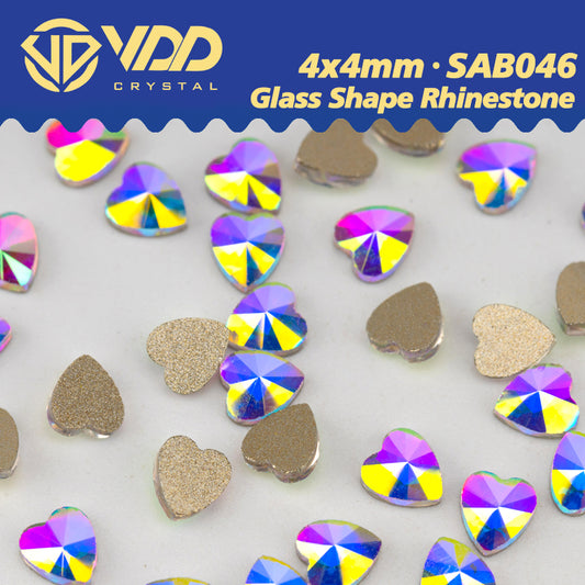 VDD  4x4mm - SAB46 100/500/1440Pcs Glass Shape Crystal Rhinestones Crystal AB Flatback Glitter Stones For DIY Nail Art Decorations  SAB Series