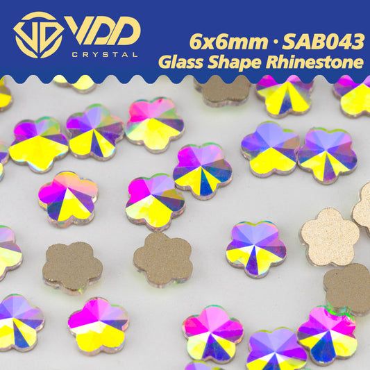 VDD  6x6mm - SAB43 100/500/1440Pcs Glass Shape Crystal Rhinestones Crystal AB Flatback Glitter Stones For DIY Nail Art Decorations  SAB Series