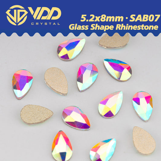 VDD   5.2x8mm - SAB07 100/500/1440Pcs Glass Shape Crystal Rhinestones Crystal AB Flatback Glitter Stones For DIY Nail Art Decorations SAB Series