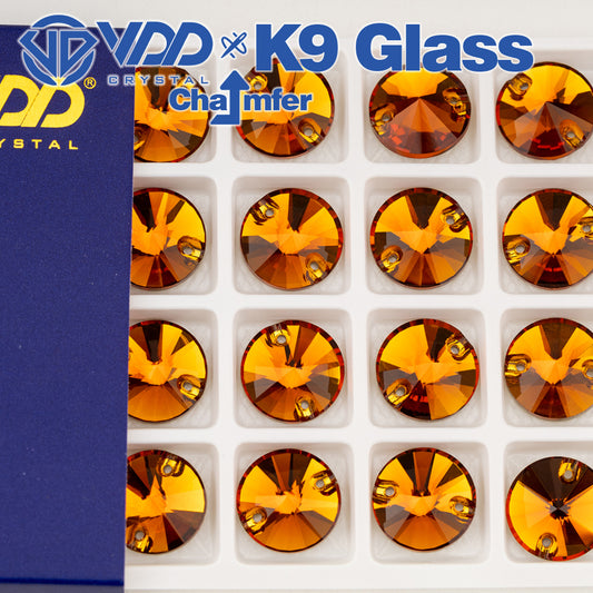 VDD Rivoli S107 Coffee Top Quality K9 Glass Sew on Rhinestones Crystal Flatback Sewing Strass Stones for Garment Wedding Dress
