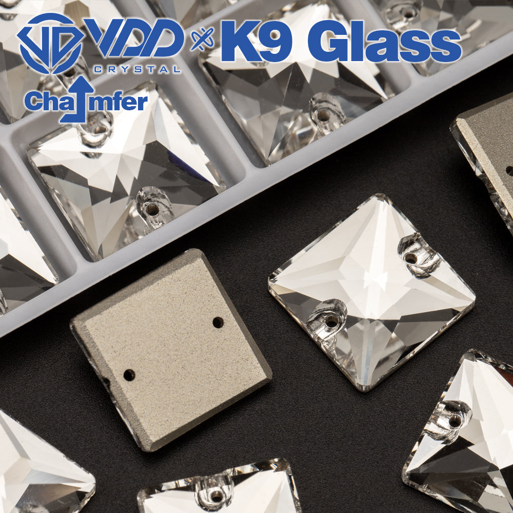 VDD S101 Crystal  Square Top Quality K9 Glass Sew on Rhinestones Crystal Flatback Sewing Stones for Clothes Decorations
