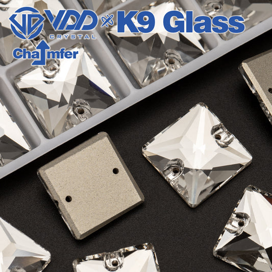 VDD S101 Crystal  Square Top Quality K9 Glass Sew on Rhinestones Crystal Flatback Sewing Stones for Clothes Decorations