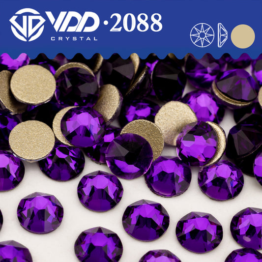 VDD 130 Grape SS16-SS30 High Quality AAAAA 2088 8 Big 8 Small Rhinestone Flatback Glitter Stone Crafts Nail Art Accessories