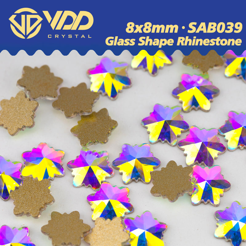 VDD 8x8mm - SAB39 100/500/1440Pcs Glass Shape Crystal Rhinestones Crystal AB Flatback Glitter Stones For DIY Nail Art Decorations  SAB Series