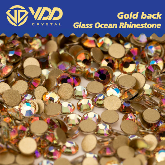 VDD  225 Memory  High Quality Glass Rhinestones Crystal Gold Flatback Strass Stones For Nail Art Crafts DIY Decorations