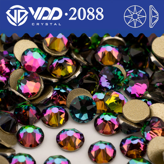 VDD 064 Green Flare SS16-SS30 High Quality 2088 Crystal Rhinestones 8 Big 8 Small Flat Back Diamond For DIY Nail Art Decorations