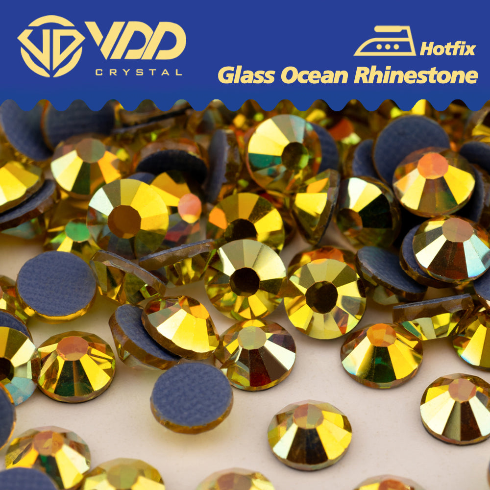 VDD 125 Sun Shine Hot-Fix Rhinestones High Quality Glass Crystal Flatback Strass Stones Hotfix-125