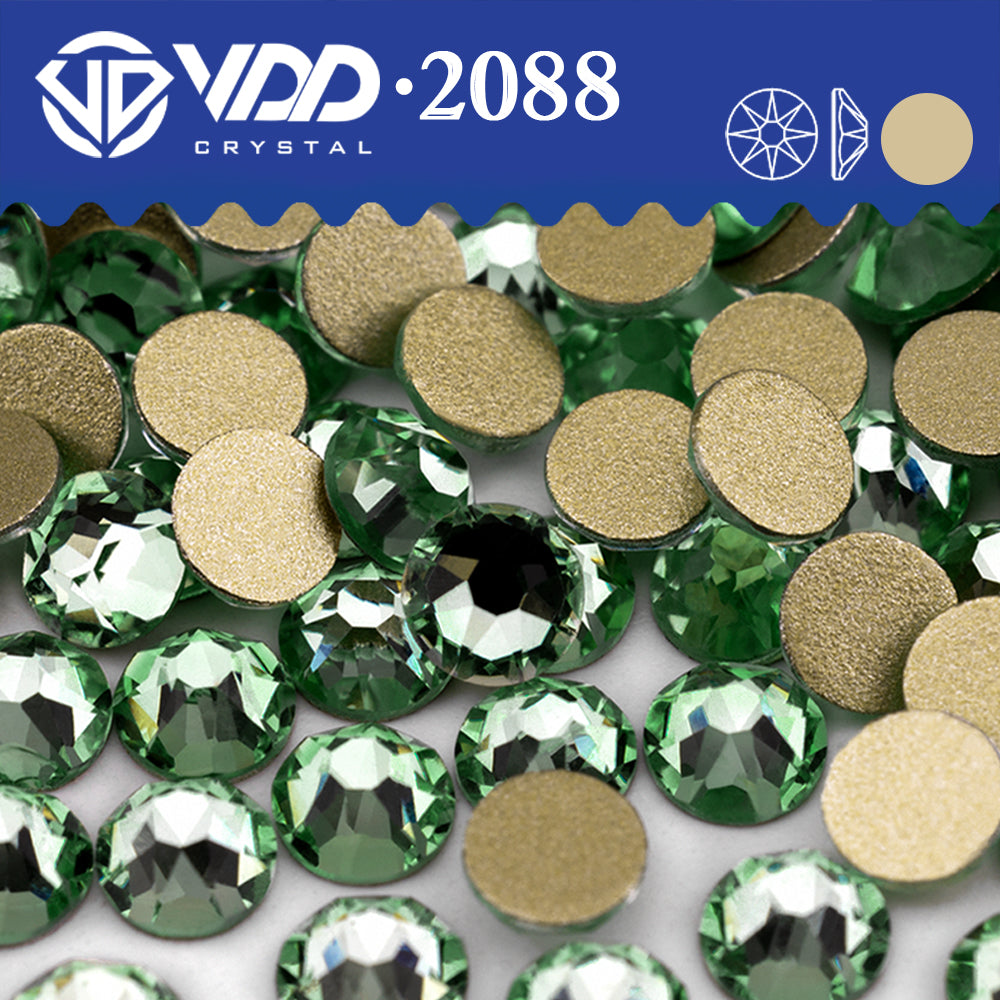 VDD 132 Mint 2088 Non-hotfix Rhinestones High Quality AAAAA 8 Big 8 Small Glass Crystal Flatback Strass Stones BD888-132