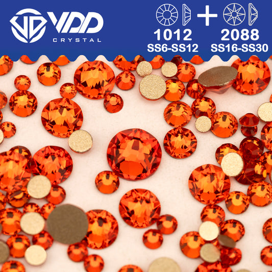 VDD 011 Hyacinth Wholesale Mix Size SS6-SS30 High Quality Glass 2088 Rhinestones Crystal Gold Flatback Strass Stones Nail Art DIY Decorations