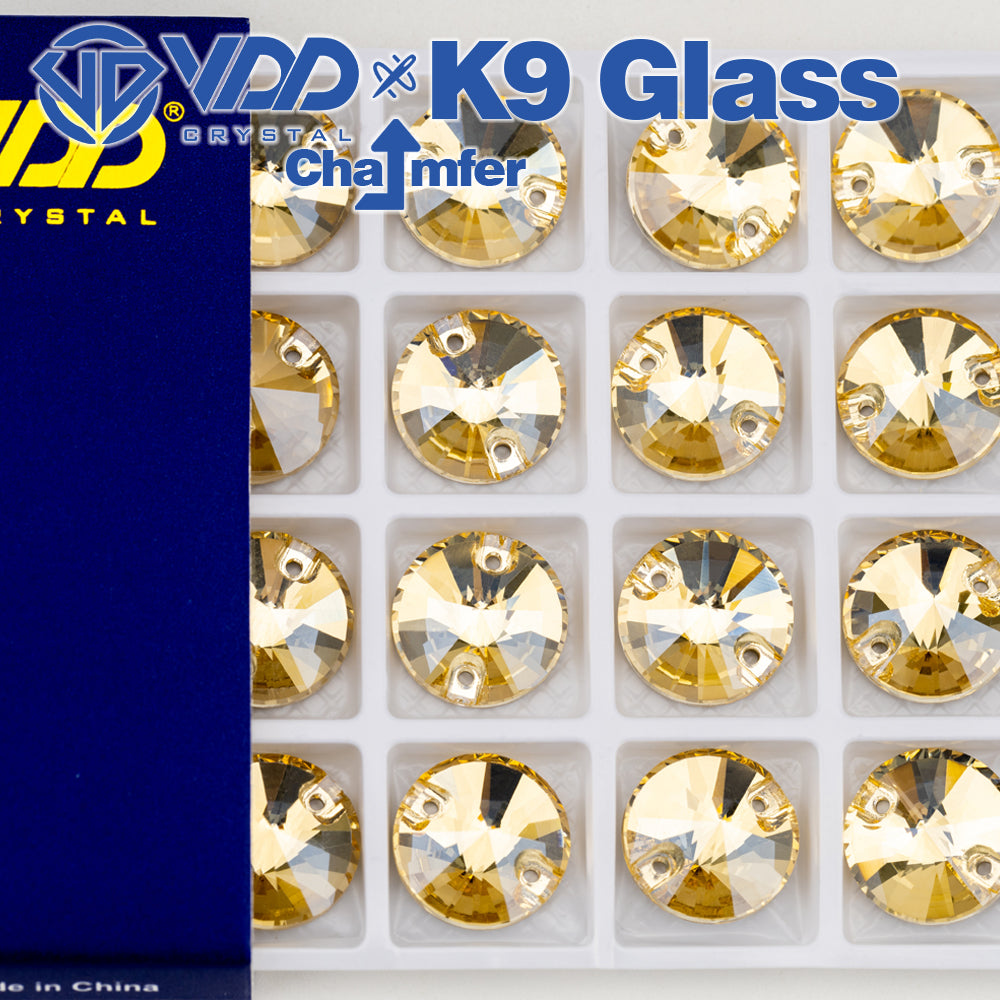VDD Rivoli S257 Golden Shadow Top Quality K9 Glass Sew on Rhinestones Crystal Flatback Sewing Strass Stones for Garment Wedding Dress
