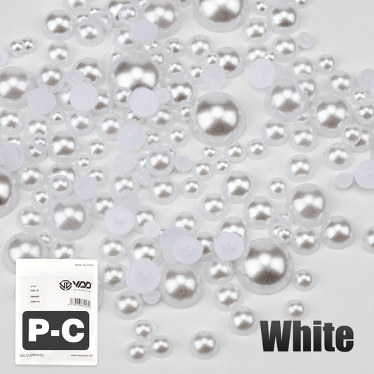 VDD White Bulk Wholesale 2.5-10mm Multicolor ABS Imitation Pearls Half Round Plastic Flat Back Beads For DIY Craft Nail Art Decoration